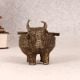 Vintage Finest Brass Bull Ashtray in Tribal Art for Decor