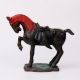 Handmade Dark Finish Iron Horse Statue in Pair