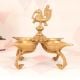 Handmade Golden Brass Peacock Oil Lamp for Prayer Room