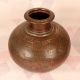 Handmade Vintage Brass Copper Holy Pot in Plain Brown Finish