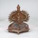 Vintage Finish Handcrafted Brass Gaja Lakshmi Oil Lamp for Decor