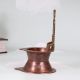 Vintage Brown Brass Gaja Lakshmi Oil Lamp for Prayer Room