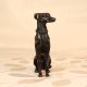 Dark Finish Metal Sitting Dog Statue for Home Decoration