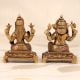 Traditional Handmade Brass Lord Ganesha and Goddess Laxmi Statue