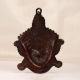 Handmade Brass Goddess Kali Mask Wall Hanging in Dark Finish