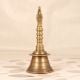 Indian Traditional Brass Temple Bell with Handle with Vishnu Chakra