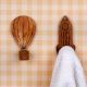 Wooden Adhesive Hot Air Balloon And Rocket Shape Wall Hooks-Pack of 2