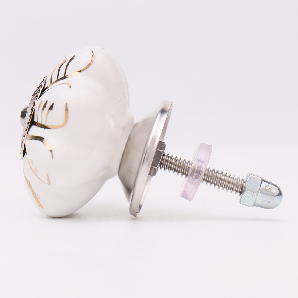 White Golden Leaf Big Melon Knob