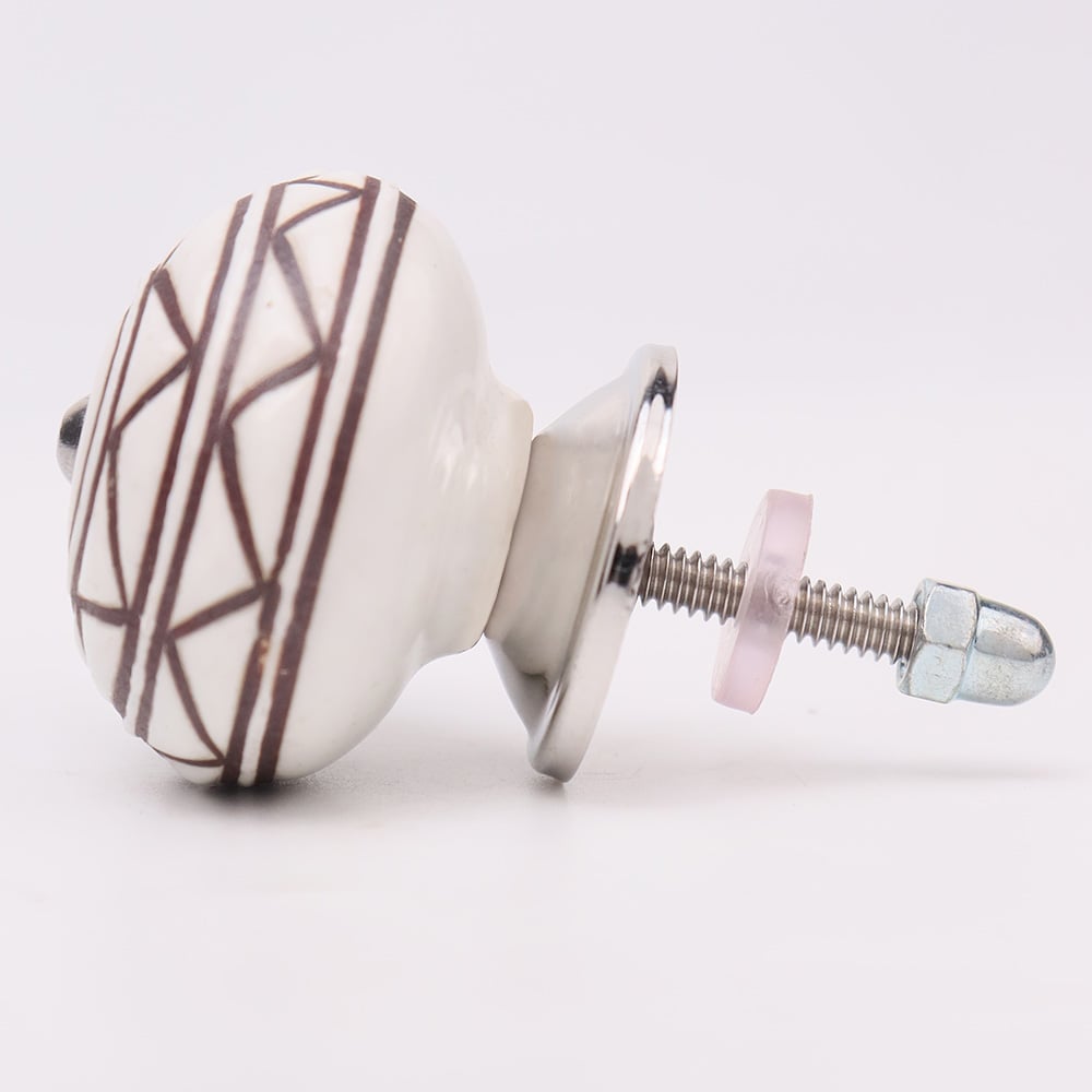 Brown Pattern Etched Ceramic Knobs