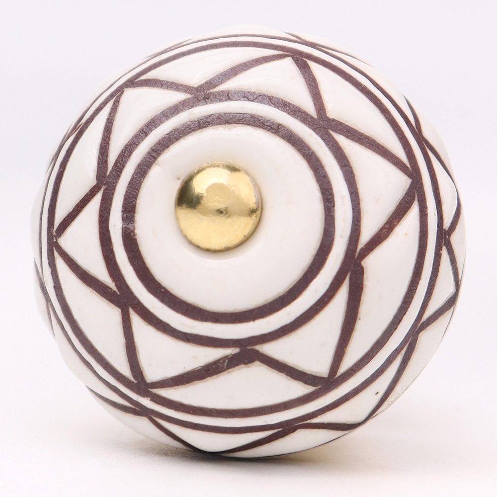 Brown Pattern Etched Ceramic Knobs