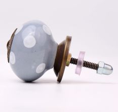 Grey Dotted Ceramic Cabinet Knobs Online