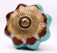 Sea Green And Brown Ceramic Cabinet Knobs