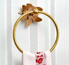 Brass Butterfly Towel Ring