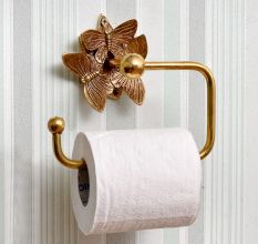 Brass Butterfly Toilet Roll Holder