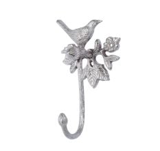 Brass Bird Sitting On Branch Hook