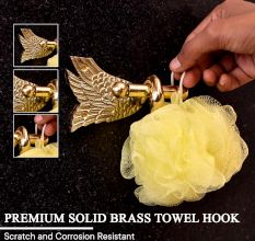 Handcrafted Swan Brass Bathroom Hardware Set of 4