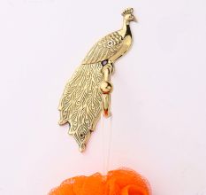 Brass Golden Peacock design Wall Hook for Hanging Clothes