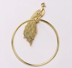 Premium Brass Peacock Design Ring Hanger for Bathroom