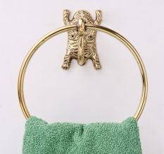 Premium Brass Tiger Design Ring Hanger for Bathroom