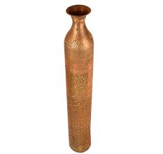 Vintage Handmade Brass Long Flower Pot with Hammered Carving