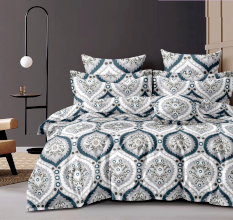 Fine Quality Glace Cotton Soft Non Fitted Double Bedsheet Set with 2 Pillow Covers | 230 x 250 cm