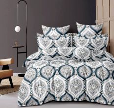 Fine Quality Glace Cotton Soft Non Fitted Double Bedsheet Set with 2 Pillow Covers | 230 x 250 cm