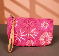 Elegant Pink Cotton Beads Hand Bags for Women