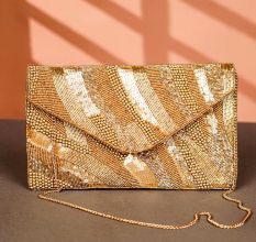 Beautiful Soft Cotton and Beads Women Hand Bag
