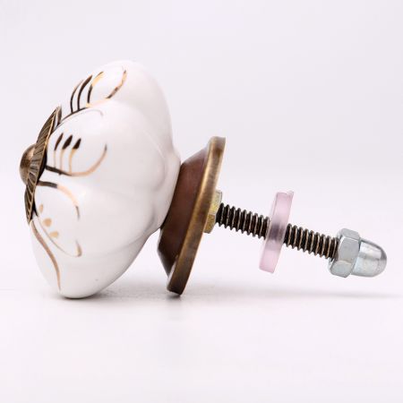 White Golden Leaf Big Melon Knob