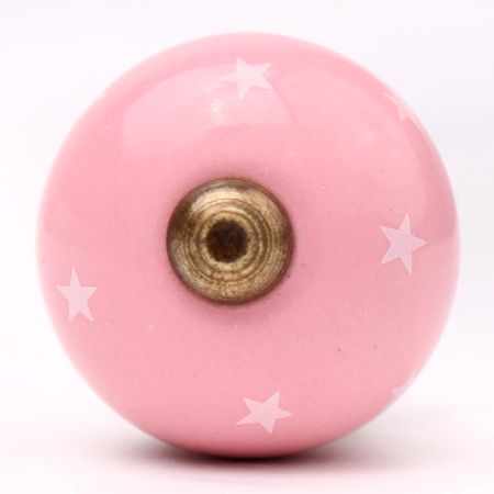 Pink White Tiny Star Pattern Cabinet Knobs