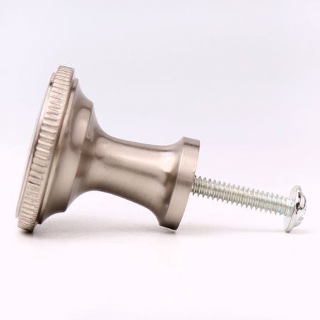 Handmade Round Brushed Nickel Plated Solid Brass Knob