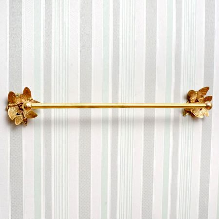 Golden Brass Butterfly Bathroom Towel Holder