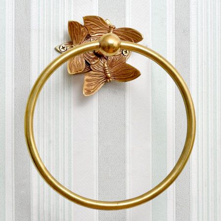 Brass Butterfly Towel Ring