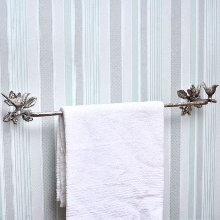 Solid Brass Silver Bird Brass Branch Bird Towel Rod