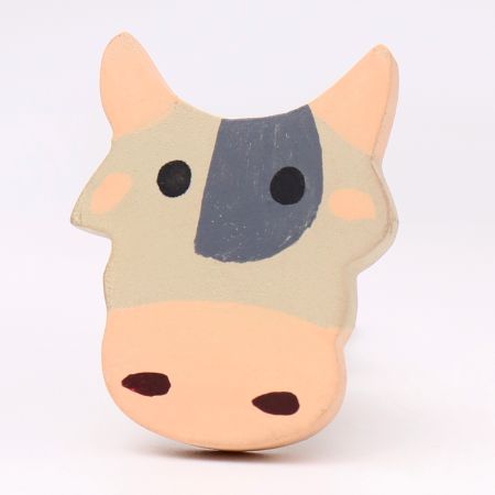 Multicolor Wooden Cow Face Dresser Knobs