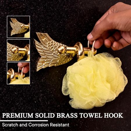 Handcrafted Swan Brass Bathroom Hardware Set of 4