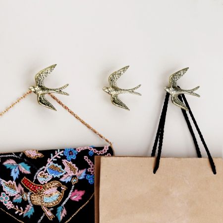 Decorative Golden Eagle Wall Hooks 3 Pieces