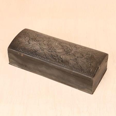 Handmade Vintage Metal Bidri Jewelry Box from Hyderabad