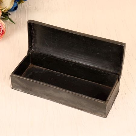 Handmade Vintage Metal Bidri Jewelry Box from Hyderabad