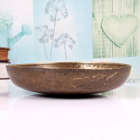 Plain Brown Finish Handmade Brass Holy Pot for Prayer Room