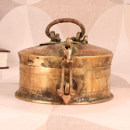 Vintage Finish Handmade Brass Jewelry Box for Collection