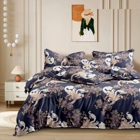 Premium Glace Cotton Soft Non Fitted Double Bedsheet Set with 2 Pillow Covers | 230 x 250 cm