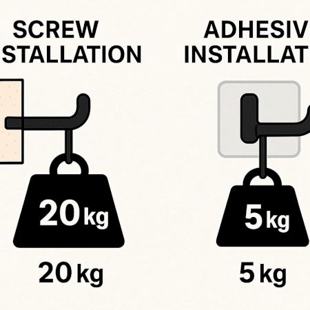 White Blue Floral Pattern Mounted Wall Hook Adhesive+(Screw)