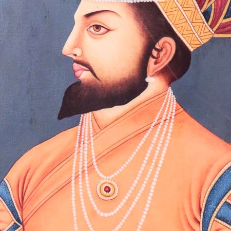 Mughal King Acrylic Canvas Painting on Board for Decoration