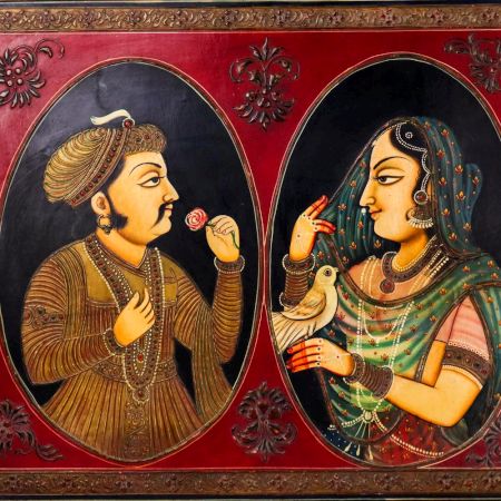 Beautiful Hand-Painted Tanjore Art on Board in Antique Finish