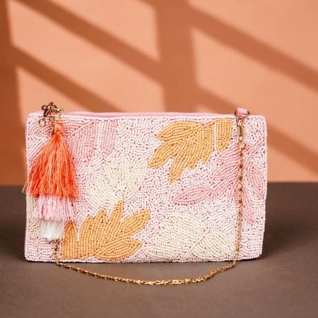 Beautiful Pink Premium Cotton Hand Bag for Festive Occasions