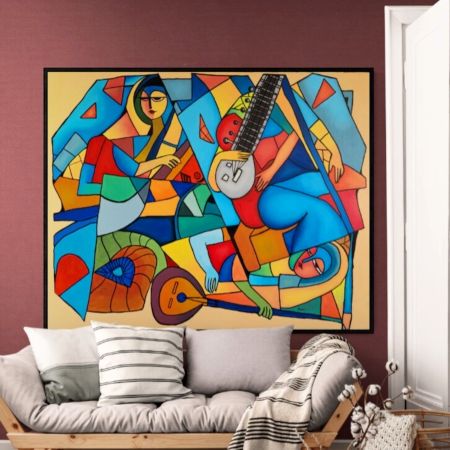 The Divine Ecstasy Canvas Painting by Artist Ashok Jadav 48 x 60 Inches