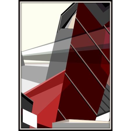 Architectures of Tension Digital Artwork on Canvas by Artist Suparna Sen in Set of 3