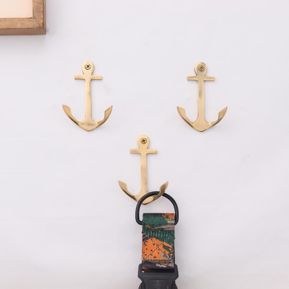 3 Pieces Vintage Anchor Decorative Wall Hooks