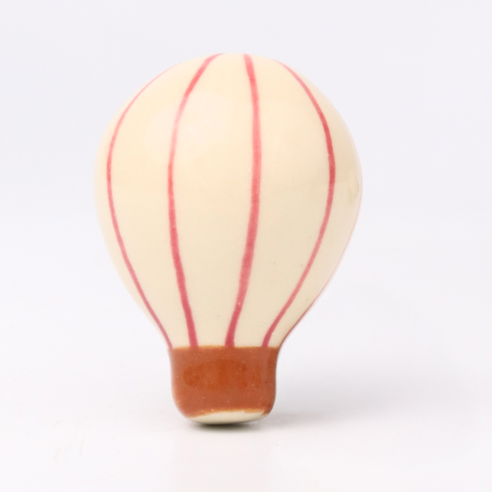 Pink Ceramic Hot Air Balloon Modern Kids Drawer Knob